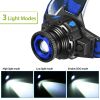 25000 LM Headlamp LED Tactical Headlight Zoomable Flashlight Torch w/Charges Camping