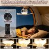 Tent Ceiling Fan with Light Tripod Stand 7200mah Rechargeable Battery Operated Hanging Canopy Fan with Remote Control 4 Wind Speeds 3 Brightness