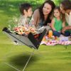 Foldable BBQ Grill Charcoal Barbecue Portable X Grill Tabletop Outdoor Smoker BBQ for Camping Picnic Outdoor Party