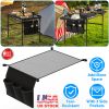 Hanging Storage Net for 35.43x23.62 Camping Table Under Table Folding Net Bag Tear-Resistant with 3 Side Pockets 4 Corner Clips for Camping Hiking Fis