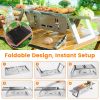 3 In 1 Foldable Charcoal Grill Fire Pit Slow Cooker 2-3 People Portable Camping Grill Stainless Steel BBQ Grill for Camping Tailgating Yard