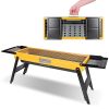 Portable Folding Charcoal Grill Stainless Steel Camping BBQ Grill with Side Panels Compact Tabletop Barbecue Grill with Carry Handle for Picnic Backya