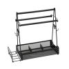 Utensil Caddy Metal Grill Caddy with Paper Towel Holders Utensil Holder	for Outdoor Picnic Barbecue Camping Grilling Tools Storage Organizer Barbecue