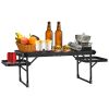 Foldable Camping Table Collapsible Picnic Aluminum Alloy Grill Stand 88LBS Max Load BBQ Table with 2 Side Trays