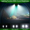 Portable Camping Ceiling LED Fan 5200mAh USB Battery Powered Hanging Tent Lantern Fan Power Bank with 3 Fan Speed 3 Light Brightness Smart Timer Displ