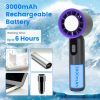 100 Speed Handheld Fan With Ice Cooler High Speed Turbo Fan 3000mAh Rechargeable Hand Fan with LCD Display for Travel Camping Beach Outdoor
