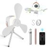 Tent Ceiling Fan with Light Tripod Stand 7200mah Rechargeable Battery Operated Hanging Canopy Fan with Remote Control 4 Wind Speeds 3 Brightness