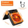 Solar Camping Fan With LED Lantern 5200mAh Rechargeable Battery Operated Portable Fan with Emergency Power Bank 4 Wind Speeds 3 Light Modes 3 Timers f