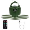 Portable Camping Ceiling LED Fan 10400mAh USB Battery Powered Hanging Tent Lantern Fan Power Bank with 3 Fan Speed 3 Light Brightness Smart Timer Disp