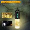 4 In 1 Rechargeable Camping String Light IP44 Waterproof Camping Lantern with 33Ft String Light 7 Light Modes Emergency Power Bank Carry Bag for Indoo