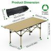 Folding Camping Table Portable Lightweight Carbon Steel Roll-up Picnic BBQ Desk with Carry Bag Heavy Duty for Outdoor Beach Backyard Party Patio Campi