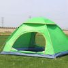 4 Persons Camping Waterproof Tent Pop Up Tent Instant Setup Tent w/2 Mosquito Net Doors Carrying Bag Folding 4 Seasons for Hiking Climbing Adventure F