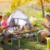 Folding Camping Table Portable Lightweight Carbon Steel Roll-up Picnic BBQ Desk with Carry Bag Heavy Duty for Outdoor Beach Backyard Party Patio Campi