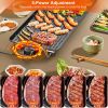 1500W Electric Barbecue Grill Hot Plate Cooking BBQ Griddle Non-Stick Table Top Grill Griddle for Indoor Outdoor Camping Picnic