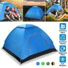 4 Persons Camping Waterproof Tent Pop Up Tent Instant Setup Tent w/2 Mosquito Net Doors Carrying Bag Folding 4 Seasons for Hiking Climbing Adventure F