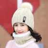 Winter Beanie Hat Scarf Set Women Warm Knitting Skull Cap Neck Warmer for Walking Running Hiking Camping Outdoors Gift