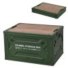 Folding Storage Bin Camping Collapsible Organizer Box Stackable Grocery Container Shelf Baskets with Cutting Board Top Lid 4 Side Lockable Doors Wheel