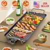1500W Electric Barbecue Grill Hot Plate Cooking BBQ Griddle Non-Stick Table Top Grill Griddle for Indoor Outdoor Camping Picnic