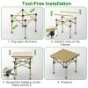 Folding Camping Table Portable Lightweight Carbon Steel Roll-up Picnic BBQ Desk with Carry Bag Heavy Duty for Outdoor Beach Backyard Party Patio Campi