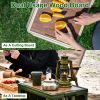 Folding Storage Bin Camping Collapsible Organizer Box Stackable Grocery Container Shelf Baskets with Cutting Board Top Lid 4 Side Lockable Doors Wheel