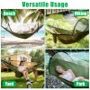 Camping Hammock with Mosquito Net 3-in-1 Portable Hammock Tent with BuiltIn Mosquito Net Dual-Way Zippers 440lbs Capacity Attached Storage Pocket for