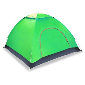 4 Persons Camping Waterproof Tent Pop Up Tent Instant Setup Tent w/2 Mosquito Net Doors Carrying Bag Folding 4 Seasons for Hiking Climbing Adventure F (Color: Green)