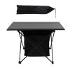 Foldable Camping Table With Storage Basket Rustproof Portable Aluminum Alloy Roll-Up Camping Table With Carrying Bag For Camping Hiking BBQ Picnic Fis