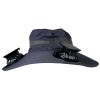 Outdoor Wide Brim Sun Hat With 2 Rechargeable Fans Solar Powered 3 Wind Speeds UPF50+ Breathable Waterproof Nylon Mesh Outdoor Hat For Hiking Camping