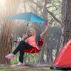 Foldable Beach Chair with Detachable Umbrella Armrest Adjustable Canopy Stool with Cup Holder Carry Bag for Camping Poolside Travel Picnic Lawn Chair