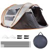 5-8 Person Pop Up Tent Automatic Setup Camping Tent Waterproof Instant Setup Tent with 4 Tent Poles 2 Mosquito Net Windows Carrying Bag for Hiking Cli