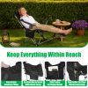 Reclining Camping Chair with Footrest 4-Position Adjustable Outdoor Folding Chair Heavy Duty Portable Camping Lounge Chair with Headrest Cup Holder &