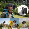 Outdoor Wide Brim Sun Hat With 2 Rechargeable Fans Solar Powered 3 Wind Speeds UPF50+ Breathable Waterproof Nylon Mesh Outdoor Hat For Hiking Camping
