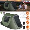 3-4 Person Pop Up Tent Automatic Setup Camping Tent Waterproof Instant Setup Tent with 2 Mosquito Net Windows Carrying Bag for Hiking Climbing Adventu