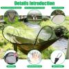 Camping Hammock with Mosquito Net 3-in-1 Portable Hammock Tent with BuiltIn Mosquito Net Dual-Way Zippers 440lbs Capacity Attached Storage Pocket for