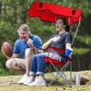 Foldable Beach Canopy Chair Sun Protection Camping Lawn Canopy Chair 330LBS Load Folding Seat w/ Cup Holder For Beach Poolside Travel Picnic