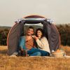 3-4 Person Pop Up Tent Automatic Setup Camping Tent Waterproof Instant Setup Tent with 2 Mosquito Net Windows Carrying Bag for Hiking Climbing Adventu