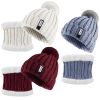 Winter Beanie Hat Scarf Set Women Warm Knitting Skull Cap Neck Warmer for Walking Running Hiking Camping Outdoors Gift