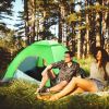 4 Persons Camping Waterproof Tent Pop Up Tent Instant Setup Tent w/2 Mosquito Net Doors Carrying Bag Folding 4 Seasons for Hiking Climbing Adventure F