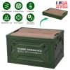 Folding Storage Bin Camping Collapsible Organizer Box Stackable Grocery Container Shelf Baskets with Cutting Board Top Lid 4 Side Lockable Doors Wheel