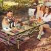 Folding Camping Table Portable Lightweight Carbon Steel Roll-up Picnic BBQ Desk with Carry Bag Heavy Duty for Outdoor Beach Backyard Party Patio Campi