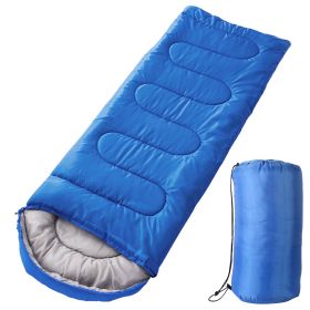 Camping Sleeping Bags for Adults Teens Moisture-Proof Hiking Sleep Bag with Carry Bag 32-50℉ for Spring Autumn Winter Seasons (Color: RoyalBlue)