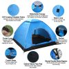 4 Persons Camping Waterproof Tent Pop Up Tent Instant Setup Tent w/2 Mosquito Net Doors Carrying Bag Folding 4 Seasons for Hiking Climbing Adventure F
