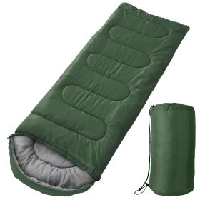 Camping Sleeping Bags for Adults Teens Moisture-Proof Hiking Sleep Bag with Carry Bag 32-50℉ for Spring Autumn Winter Seasons (Color: ArmyGreen)