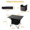 Foldable Camping Table With Storage Basket Rustproof Portable Aluminum Alloy Roll-Up Camping Table With Carrying Bag For Camping Hiking BBQ Picnic Fis