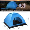 4 Persons Camping Waterproof Tent Pop Up Tent Instant Setup Tent w/2 Mosquito Net Doors Carrying Bag Folding 4 Seasons for Hiking Climbing Adventure F