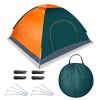 4 Persons Camping Waterproof Tent Pop Up Tent Instant Setup Tent w/2 Mosquito Net Doors Carrying Bag Folding 4 Seasons for Hiking Climbing Adventure F