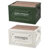 Folding Storage Bin Camping Collapsible Organizer Box Stackable Grocery Container Shelf Baskets with Cutting Board Top Lid 4 Side Lockable Doors Wheel