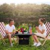 Foldable Camping Table With Storage Basket Rustproof Portable Aluminum Alloy Roll-Up Camping Table With Carrying Bag For Camping Hiking BBQ Picnic Fis