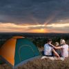 4 Persons Camping Waterproof Tent Pop Up Tent Instant Setup Tent w/2 Mosquito Net Doors Carrying Bag Folding 4 Seasons for Hiking Climbing Adventure F