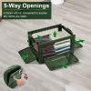 Folding Storage Bin Camping Collapsible Organizer Box Stackable Grocery Container Shelf Baskets with Cutting Board Top Lid 4 Side Lockable Doors Wheel